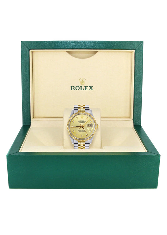 Rolex Datejust Watch 16233 Two Tone | 36Mm | Gold Dial | Jubilee Band | Men’s